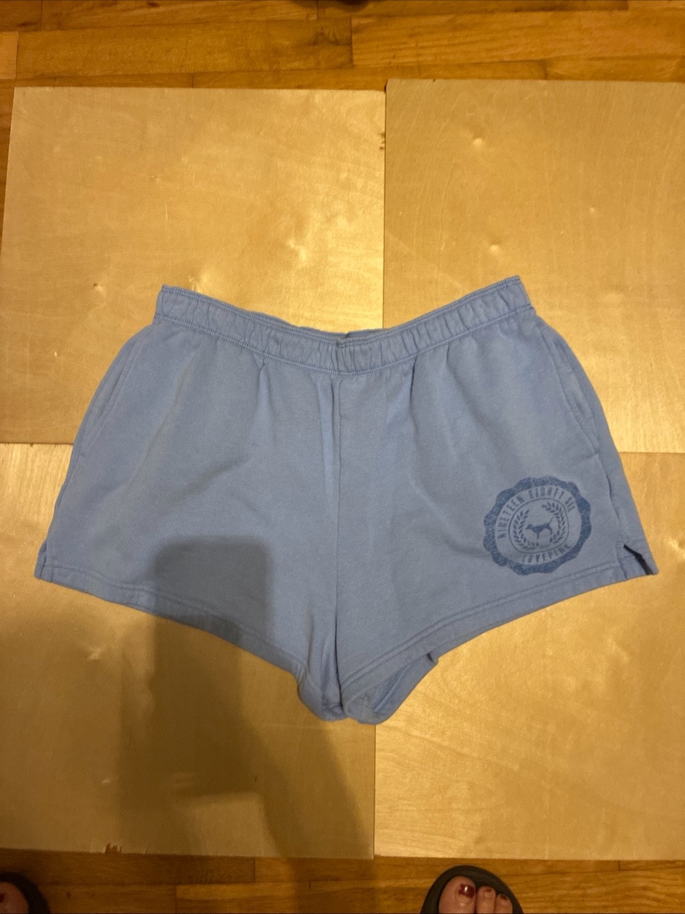 PINK Victoria's Secret Light Blue Athletic Shortie Shorts